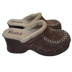 Vintage Mudd Y2K Chunky Platform Shoes Size 9-9.5 Brown Suede Distressed/Scuff